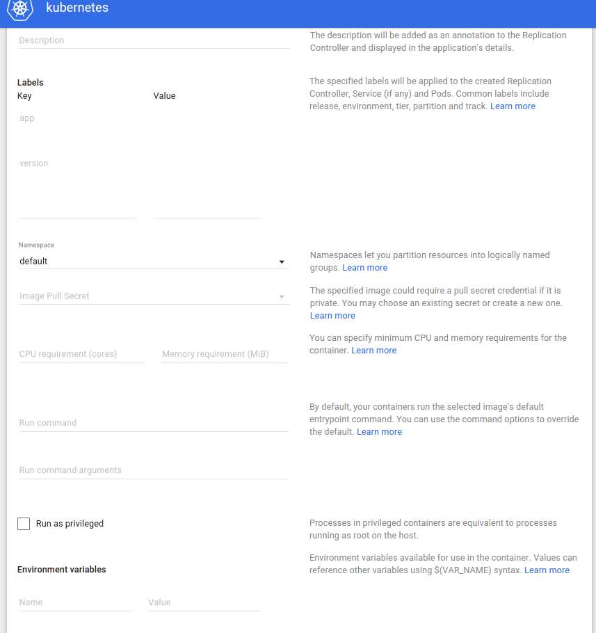 Kubernetes - Web Interface