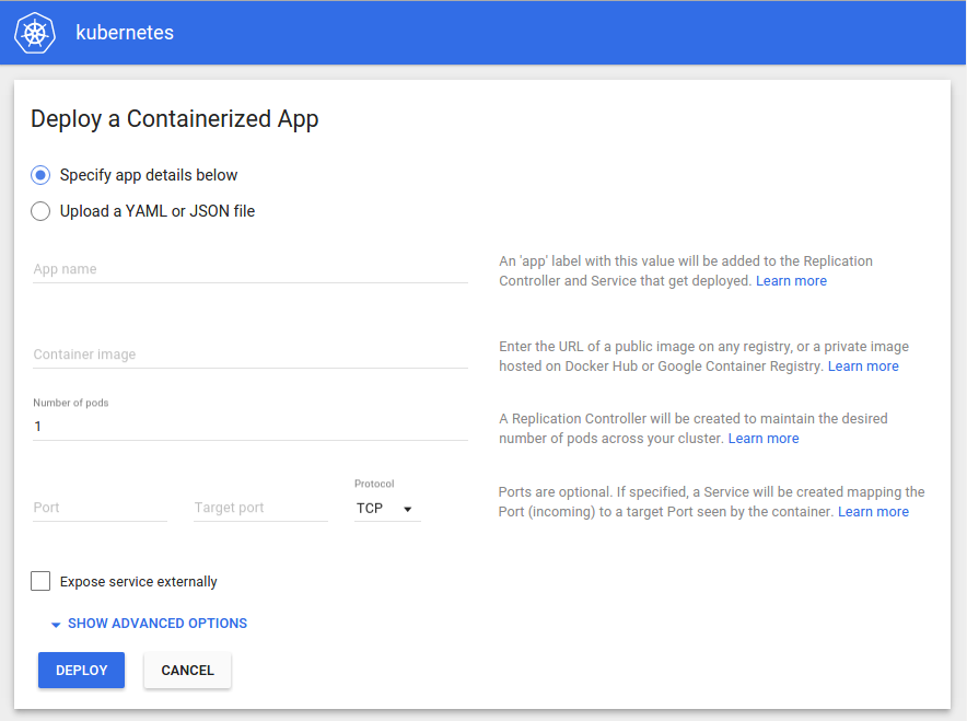 Kubernetes - Web Interface